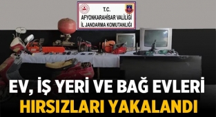 Jandarma ekipleri ev, iş yeri ve bağ evi hırsızlarını yakaladı