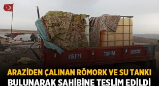 Sandıklı'da araziden çalınan römork ve su tankları sahibine teslim edildi