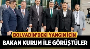 Bolvadin’deki Yangın İçin Bakan Kurum İle Görüştüler