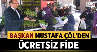 Mustafa Çöl ücretsiz fide dağıttı