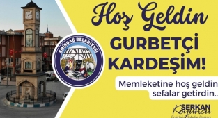 Emirdağ Belediye Başkanı gurbetçi vatandaşlara özel billboard yaptırdı