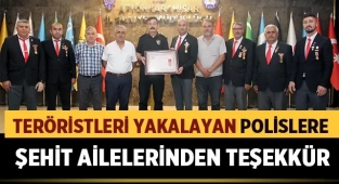 Teröristler yakalayan Afyon Polislerine şehit ailelerinden teşekkür