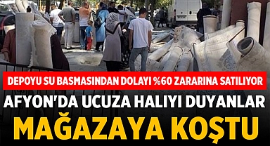 Afyonkarahisar'da, ucuza halıyı duyanlar mağazaya koştu