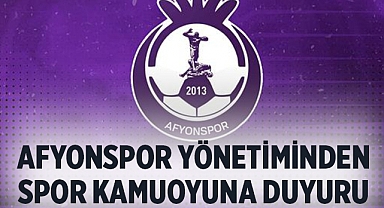 Afyonspor Yönetiminden Amed maçı sonrası kamuoyuna duyuru