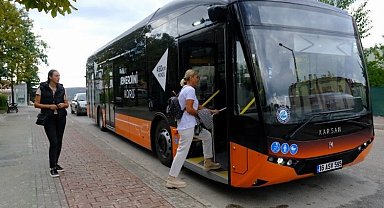 Yüzde yüz elektrikli otobüs test sürüşünde