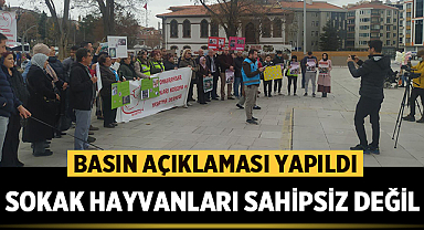 Afyonkarahisar'da sokak hayvanları için basın açıklaması yapıldı