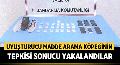 Afyonkarahisar'da uyuşturucu madde arama köpeği tepki verdi! Yakalandılar.. 