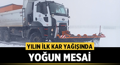 Afyonkarahisar'da yılın ilk kar yağışında yoğun mesai