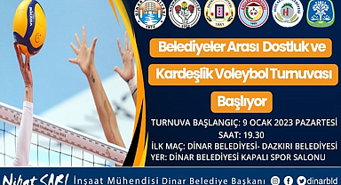 Dinar'da Belediyeler arası voleybol turnuvası bugün başlıyor