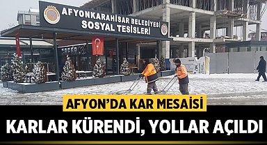 Afyonkarahisar'da kar mesaisi