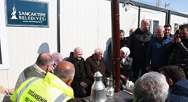 Bakan Soylu'dan Doğanşehir'deki depremzedelere ziyaret