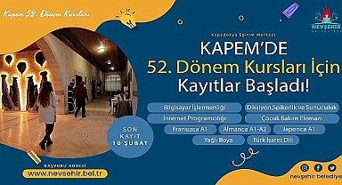 KAPEM'de 52. Dönem Kursları İçin Kayıtlar Başladı