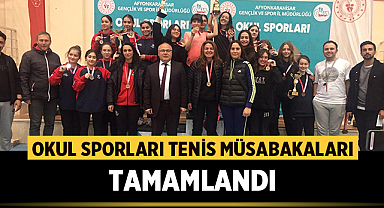 Afyonkarahisar'da okul sporları tenis müsabakaları tamamlandı