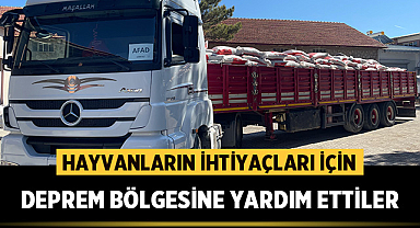 Afyonkarahisar İl Tarım ve Orman Müdürlüğü, hayvanların İhtiyaçları İçin deprem bölgesine yardım etti