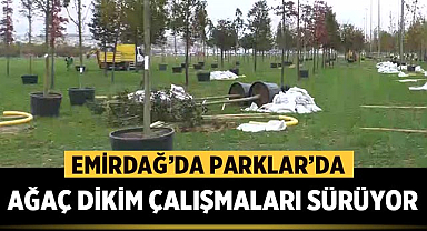 Emirdağ'da parklardaki ağaç dikim çalışmaları devam ediyor