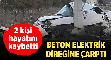Afyonkarahisar'da beton direğe çarpan otomobilde 2 ölü!