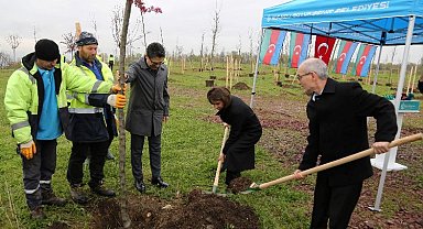 Aliyev'in anısına 100 fidan