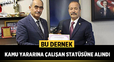 Bu dernek Kamu Yararına Çalışan Statüsüne Alındı