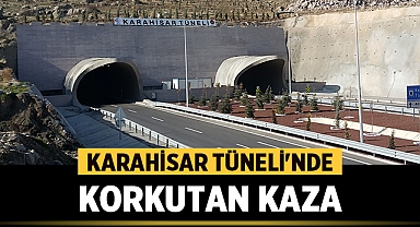 Afyonkarahisar-İzmir yolu Karahisar Tüneli'nde korkutan kaza!