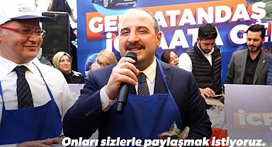 Bakan Varank, pazarcı önlüğü ile vatandaşa seslendi