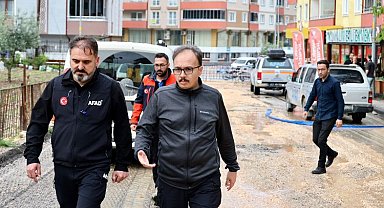 Bilecik'te Vali Kızılkaya 'su baskını' incelemesi