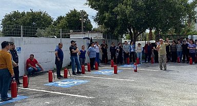 Bodrum'da belediye personeline temel yangın eğitimi