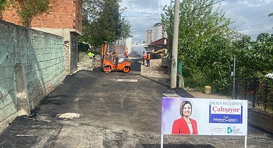 İzmit'in asfalt ekibi Topçular'da iş başında