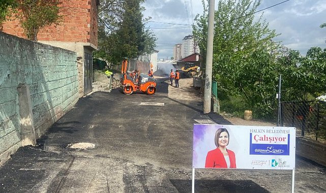 İzmit'in asfalt ekibi Topçular'da iş başında