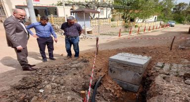 Kaymakam BASKIN, Dağdemirli köyündeki altyapı çalışmalarını inceledi.