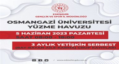 Osmangazi Üniversitesi Yüzme Havuzu 3 Aylık Yetişkin Serbest Grup Kayıt İşlemleri Hakkında Duyuru