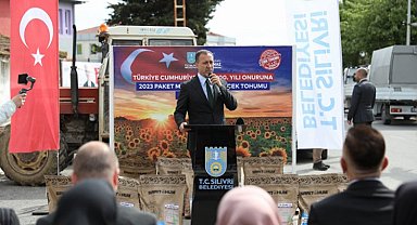 Silivri'den üreticilere ayçiçek tohumu desteği
