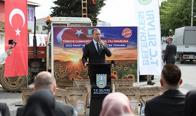 Silivri'den üreticilere ayçiçek tohumu desteği