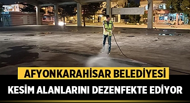 Afyonkarahisar Belediyesi Kurban Kesim Alanlarını Dezenfekte Ediyor