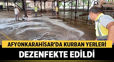 Afyonkarahisar'da Kurban Kesim Yerleri Dezenfekte Edildi