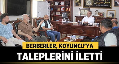 Emirdağ ilçesindeki berberler, Koyuncu'ya taleplerini ilettiler