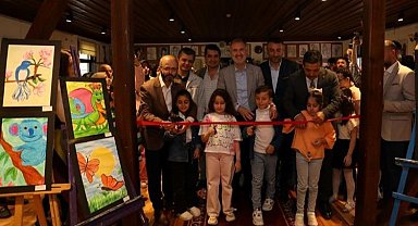 İnegöllü küçük ressamların eserleri görücüye çıktı