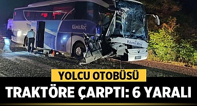 Eskişehir-Afyonkarahisar Karayolunda Yolcu Otobüsü Traktöre Çarptı: 6 Yaralı