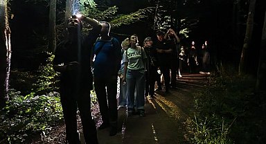 Ormanya'da macera dolu gece yürüyüşü... Yarasa dinletisi yapıldı