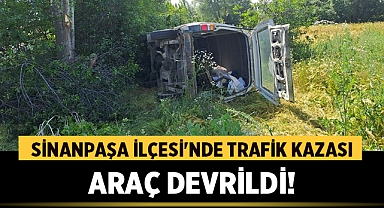 Sinanpaşa İlçesi'nde Trafik Kazası: Araç Devrildi