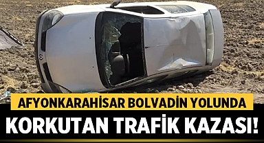 Afyonkarahisar Bolvadin-Büyükkarabağ Köyü Yolunda Korkutan Trafik Kazası!