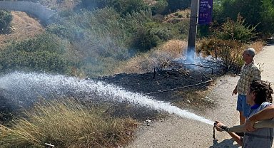 Bodrum'da yangını fark edip söndürdüler