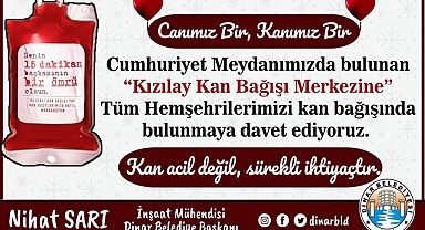 Dinar Belediye Başkanı Nihat Sarı, Kan Bağışında Bulunma Çağrısı Yaptı 