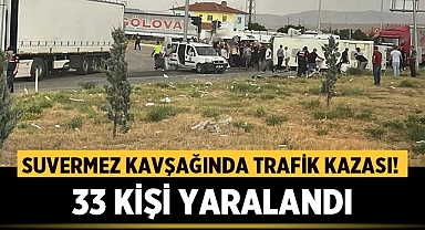 Suvermez Kavşağında Korkutan Kaza! 33 Kişi Yaralandı