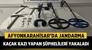 Afyonkarahisar Jandarma, Kaçak Kazı Yapan Şüphelileri Yakaladı