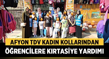 Afyonkarahisar TDV Kadın Kolları Öğrencilere Kırtasiye Yardımında Bulundu