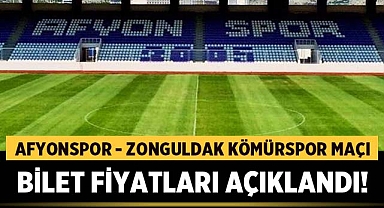 Afyonspor - Zonguldak Kömürspor Maçı Bilet Fiyatları Açıklandı!