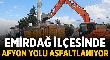 Emirdağ ilçesinde, Afyon yolu asfaltlanıyor