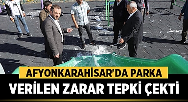 Afyonkarahisar'da parka verilen zarar tepki çekti