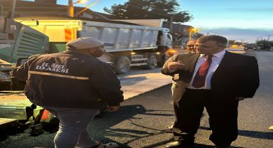 Serkan Koyuncu Afyon Yolu'ndaki asfalt çalışmalarını denetledi