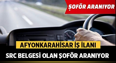 Afyonkarahisar'da İş Fırsatı: SRC ve Psikoteknik Belgeleri Olan Şoför Aranıyor